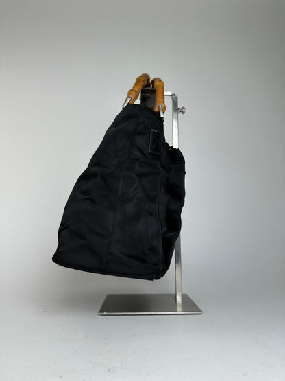 Vintage Gucci Bamboo Handbag Black