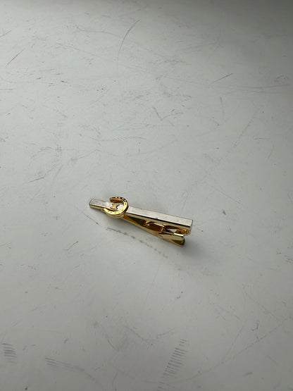 Vintage Celine Bi-Tone Metal Tie Clip Silver Gold