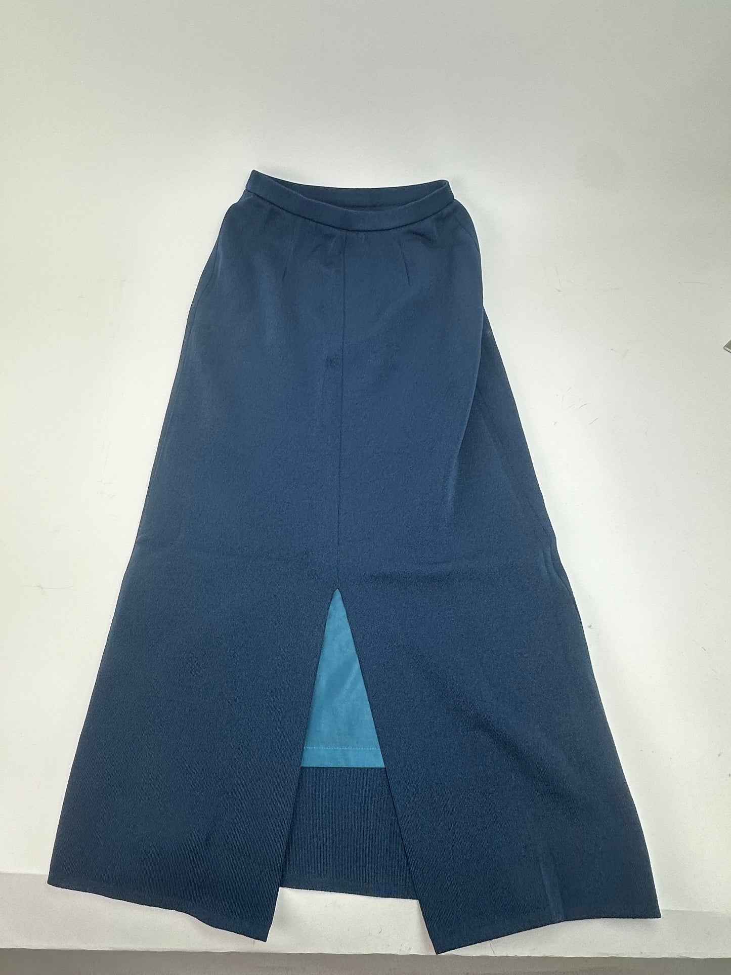 Vintage Yves Saint Laurent Navy Wool Maxi Skirt