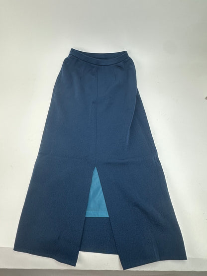 Vintage Yves Saint Laurent Navy Wool Maxi Skirt