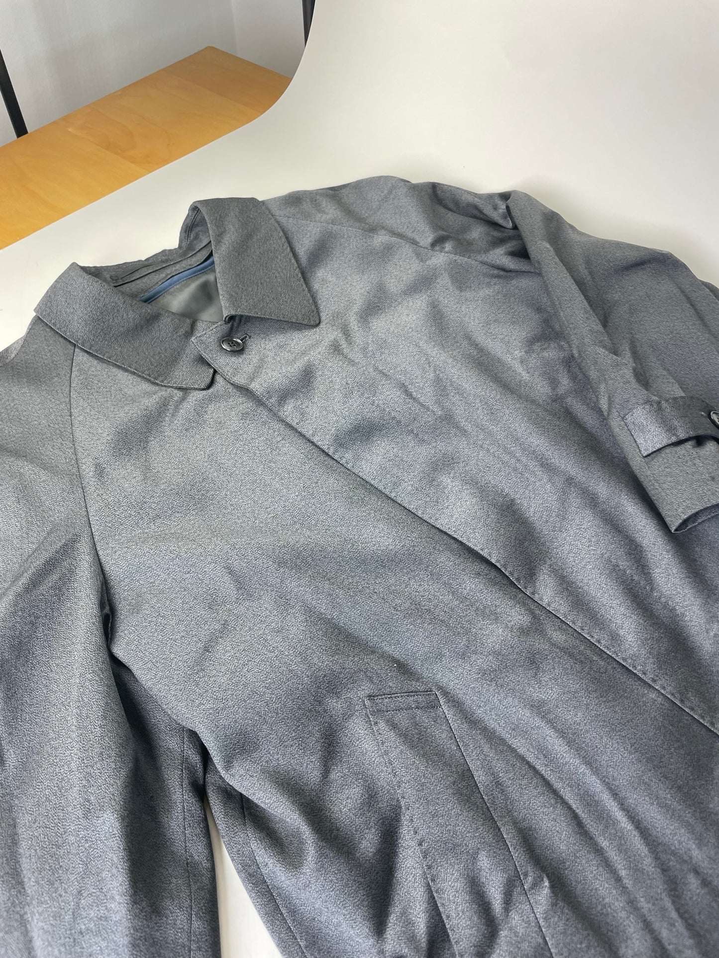 Vintage Yves Saint Laurent Men's Wool Blend Overcoat Dark Grey M