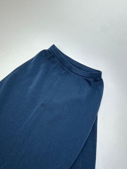 Vintage Yves Saint Laurent Navy Wool Maxi Skirt