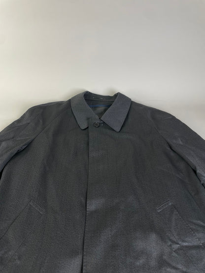 Vintage Yves Saint Laurent Men's Wool Blend Overcoat Dark Grey M