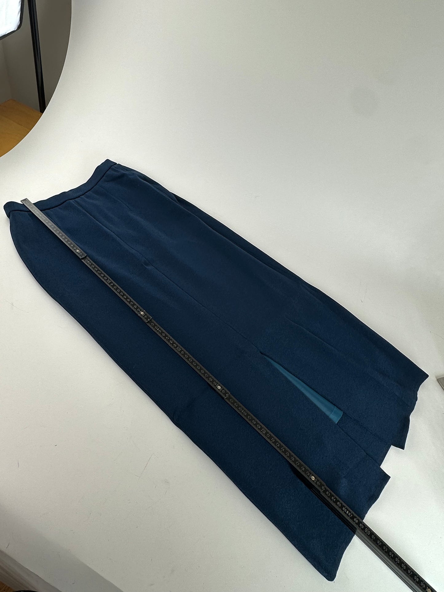 Vintage Yves Saint Laurent Navy Wool Maxi Skirt