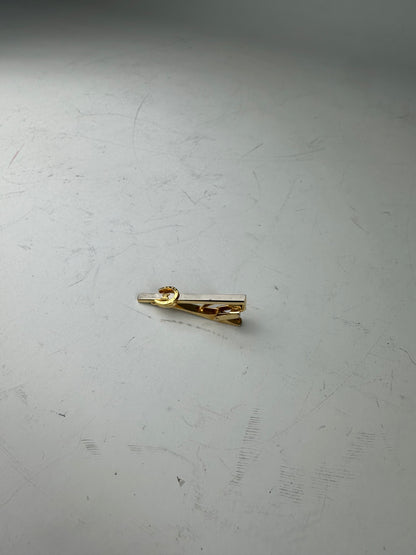 Vintage Celine Bi-Tone Metal Tie Clip Silver Gold