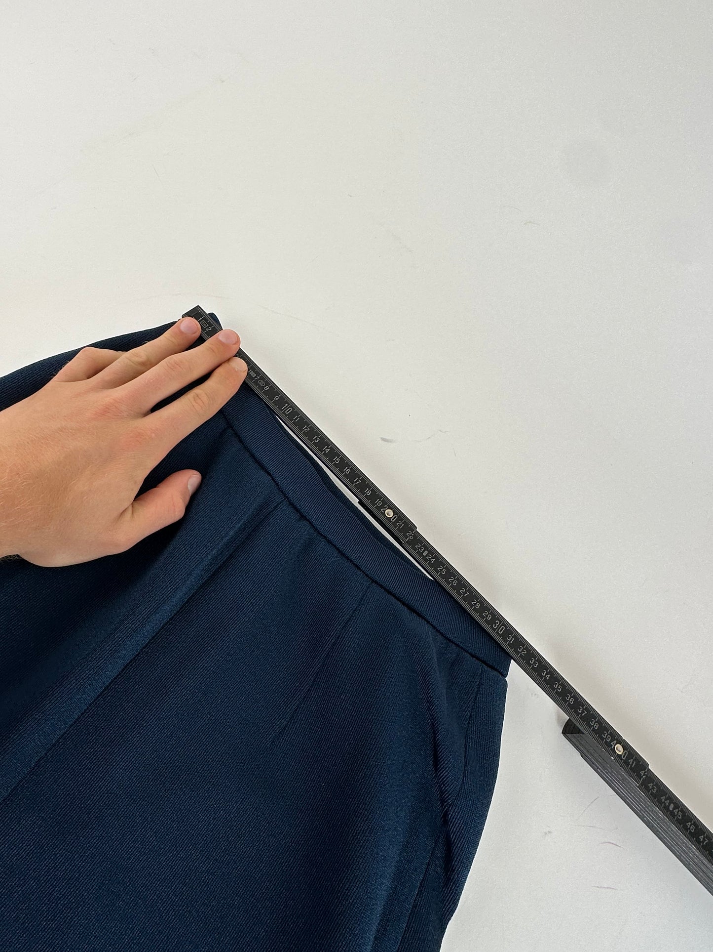 Vintage Yves Saint Laurent Navy Wool Maxi Skirt