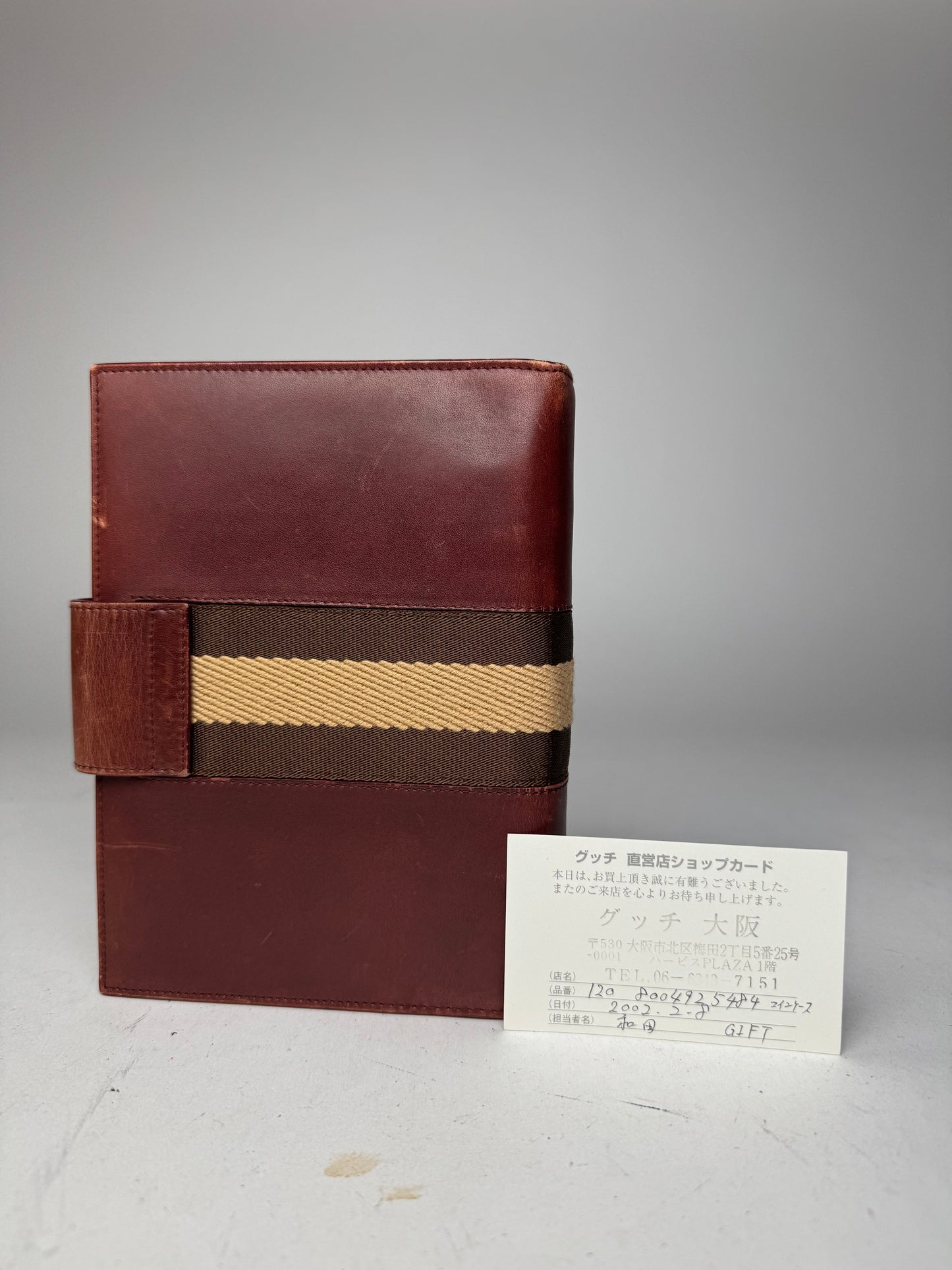 Vintage Gucci Leather Organizer Red Brown