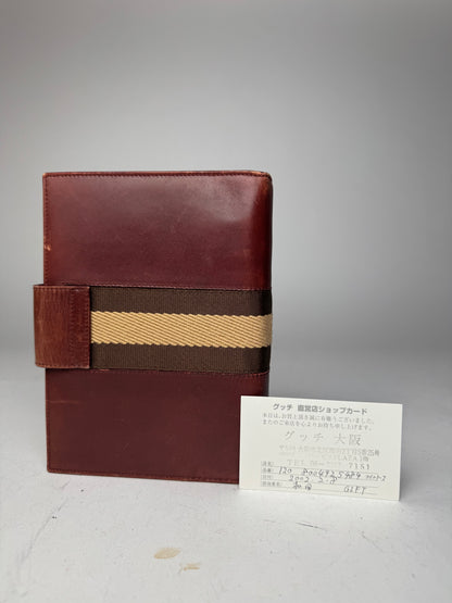 Vintage Gucci Leather Organizer Red Brown