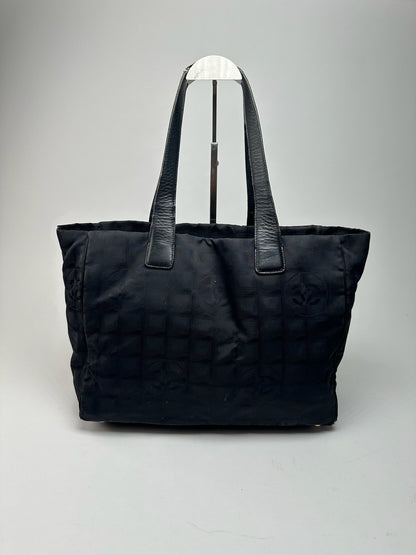 Vintage Chanel Canvas Monogram shopper black