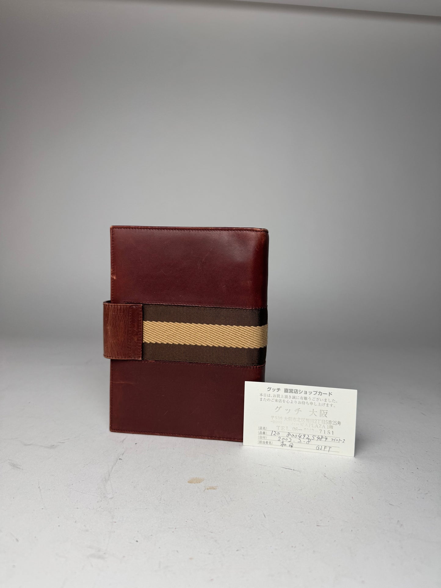 Vintage Gucci Leather Organizer Red Brown