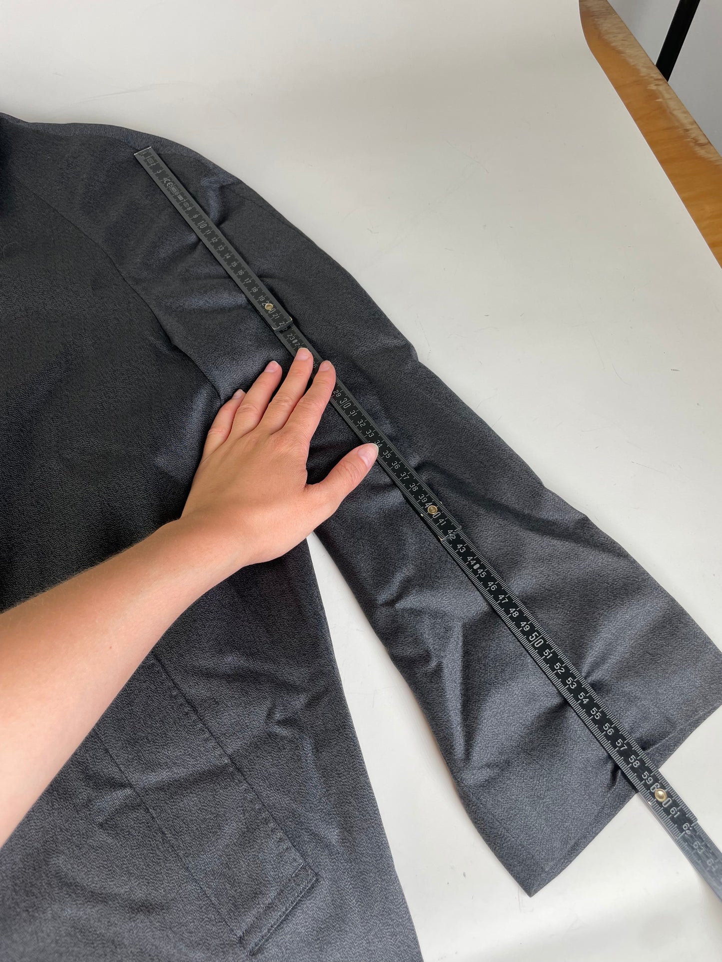 Vintage Yves Saint Laurent Men's Wool Blend Overcoat Dark Grey M