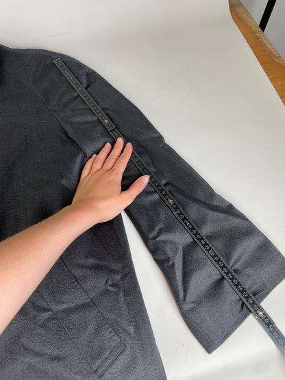 Vintage Yves Saint Laurent Men's Wool Blend Overcoat Dark Grey M
