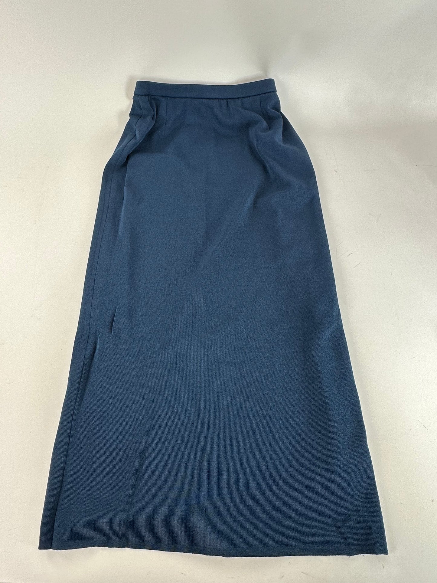 Vintage Yves Saint Laurent Navy Wool Maxi Skirt