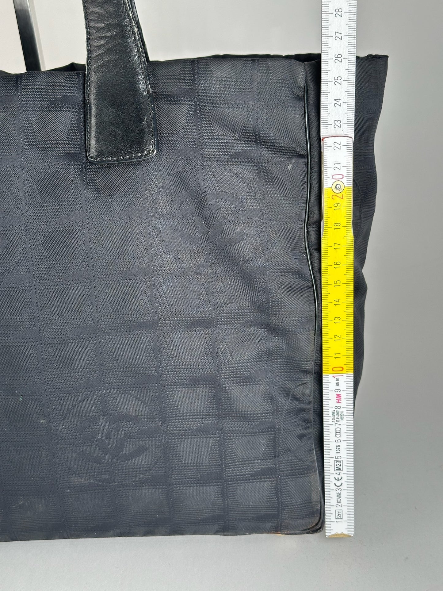 Vintage Chanel Canvas Monogram shopper black