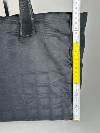 Vintage Chanel Canvas Monogram shopper black