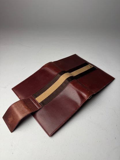 Vintage Gucci Leather Organizer Red Brown