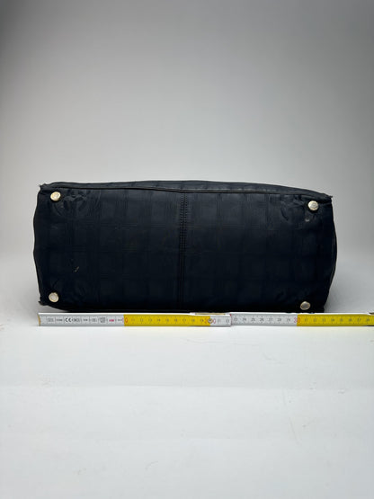 Vintage Chanel Canvas Monogram shopper black