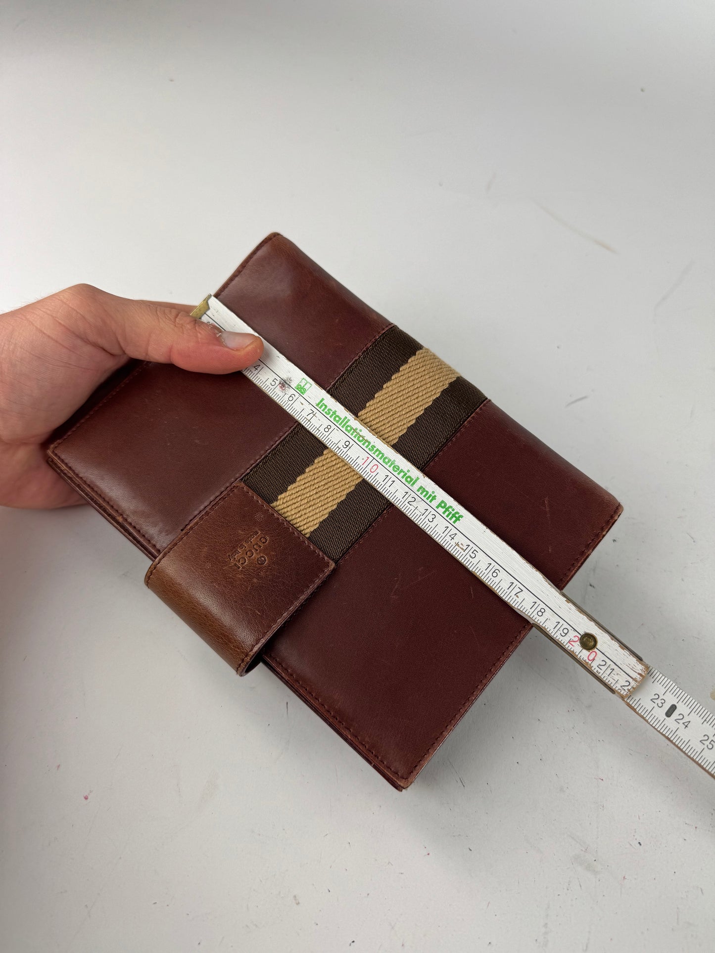 Vintage Gucci Leather Organizer Red Brown
