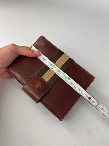 Vintage Gucci Leather Organizer Red Brown