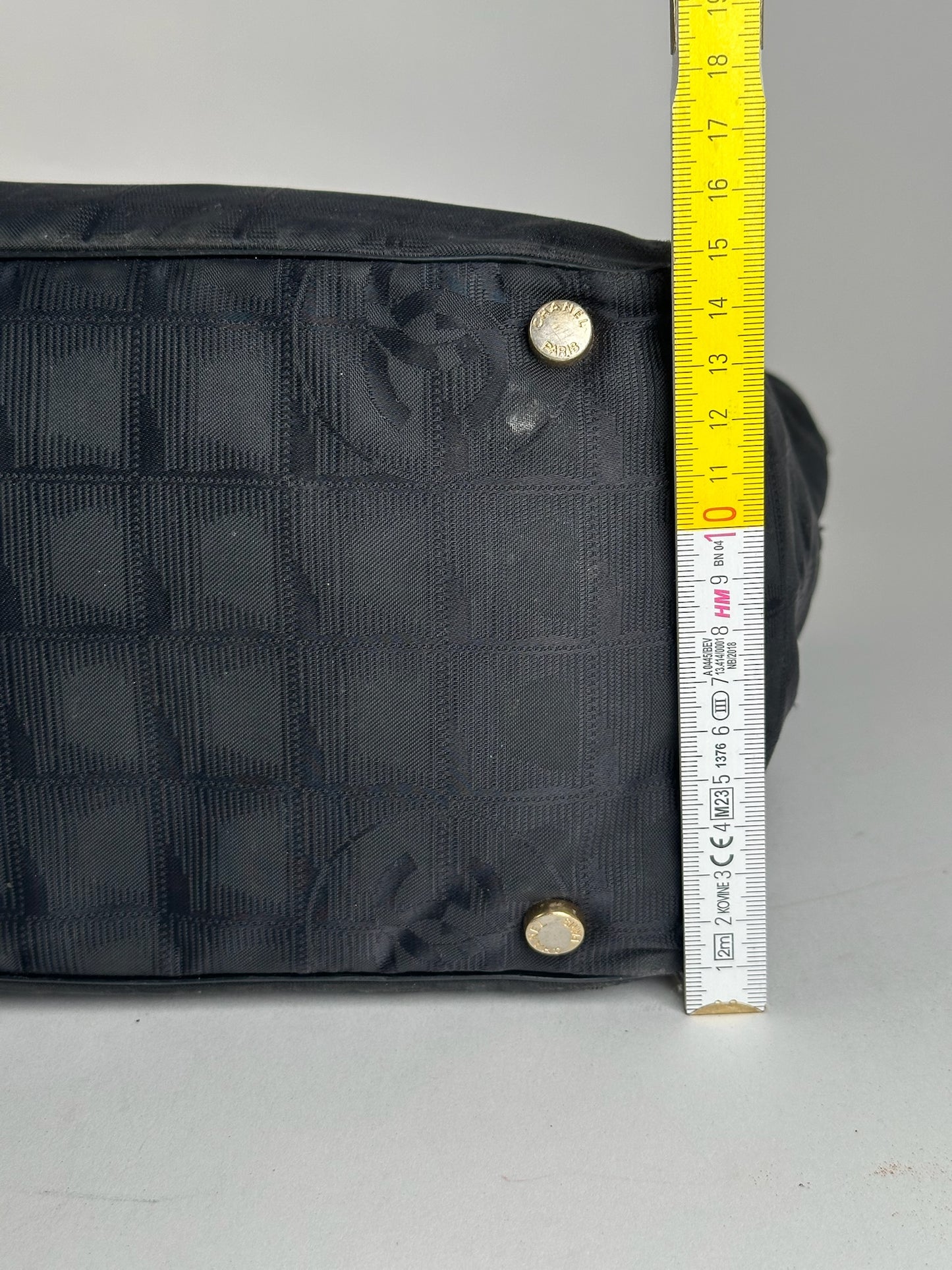 Vintage Chanel Canvas Monogram shopper black