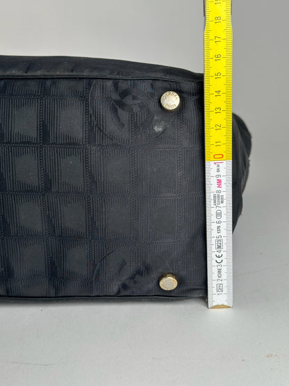 Vintage Chanel Canvas Monogram shopper black