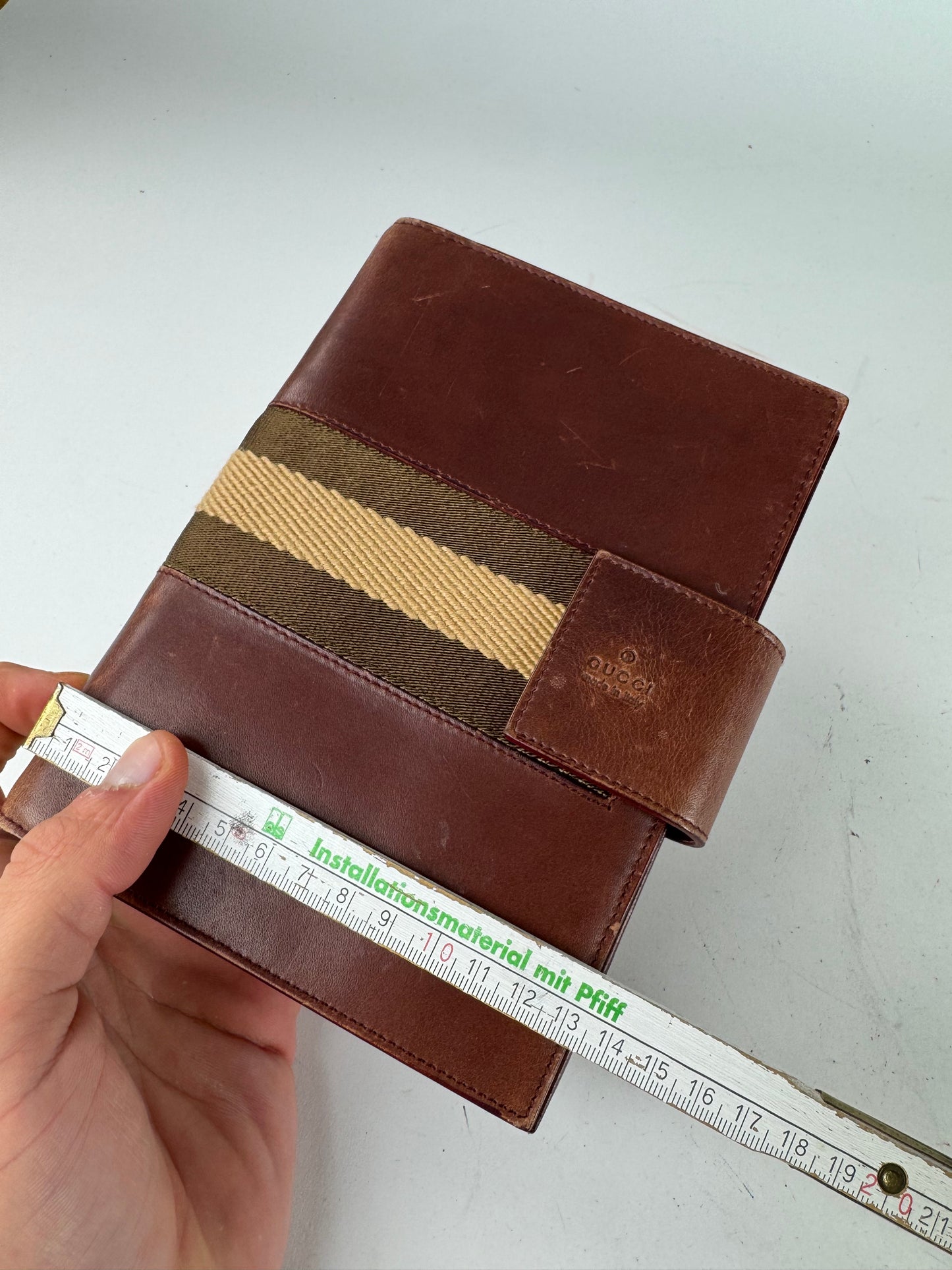 Vintage Gucci Leather Organizer Red Brown