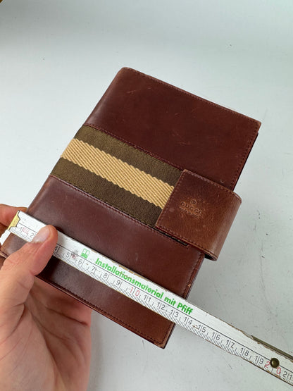 Vintage Gucci Leather Organizer Red Brown