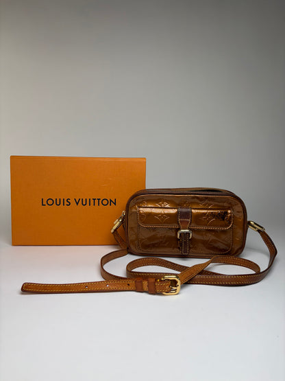 Vintage Louis Vuitton Monogram Vernis Patent Crossbody Bag Late 1990s Brown