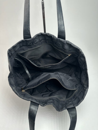 Vintage Chanel Canvas Monogram shopper black