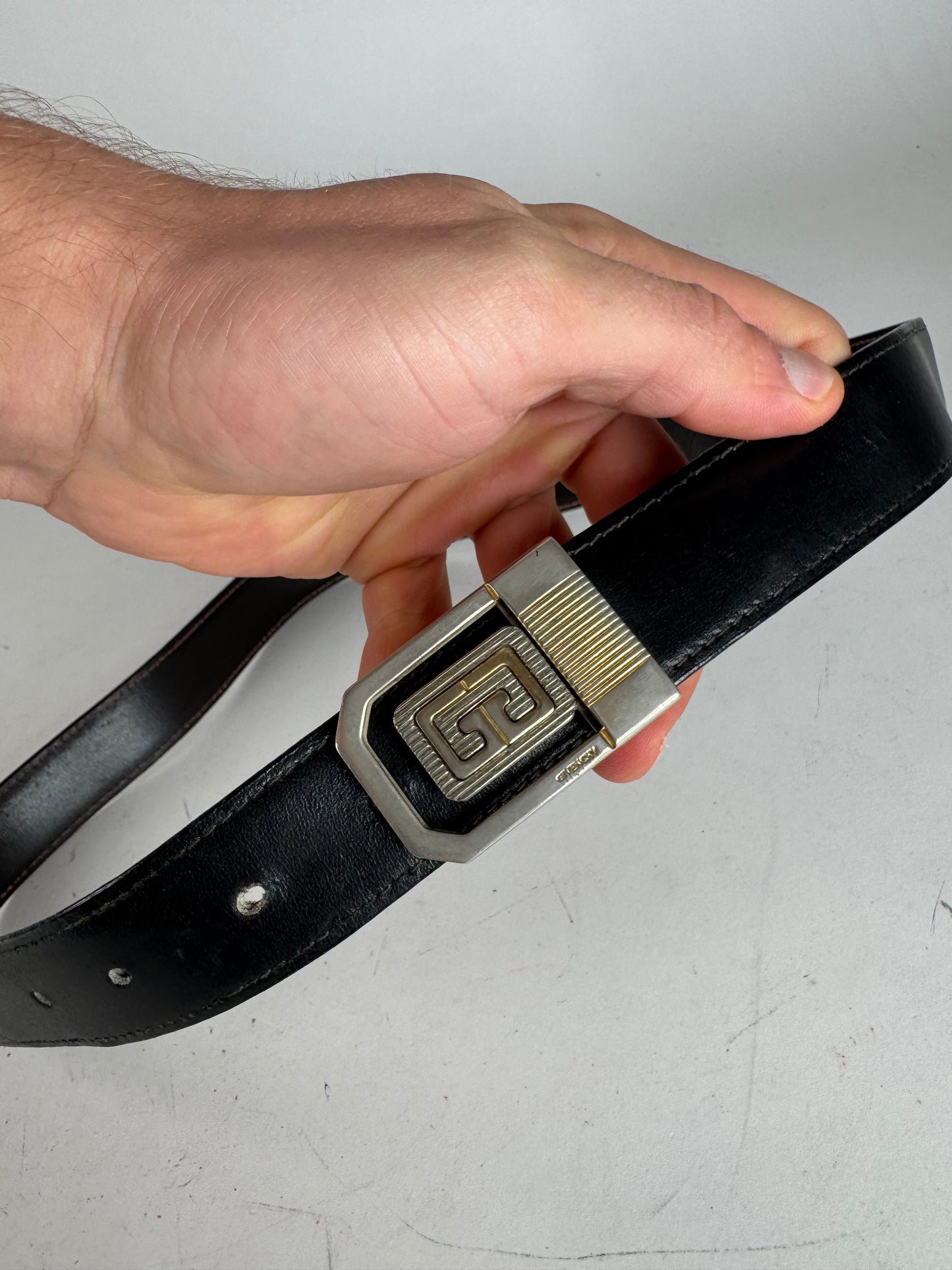 Vintage Givenchy Leather Belt black
