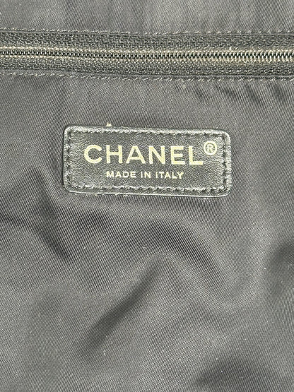 Vintage Chanel Canvas Monogram shopper black
