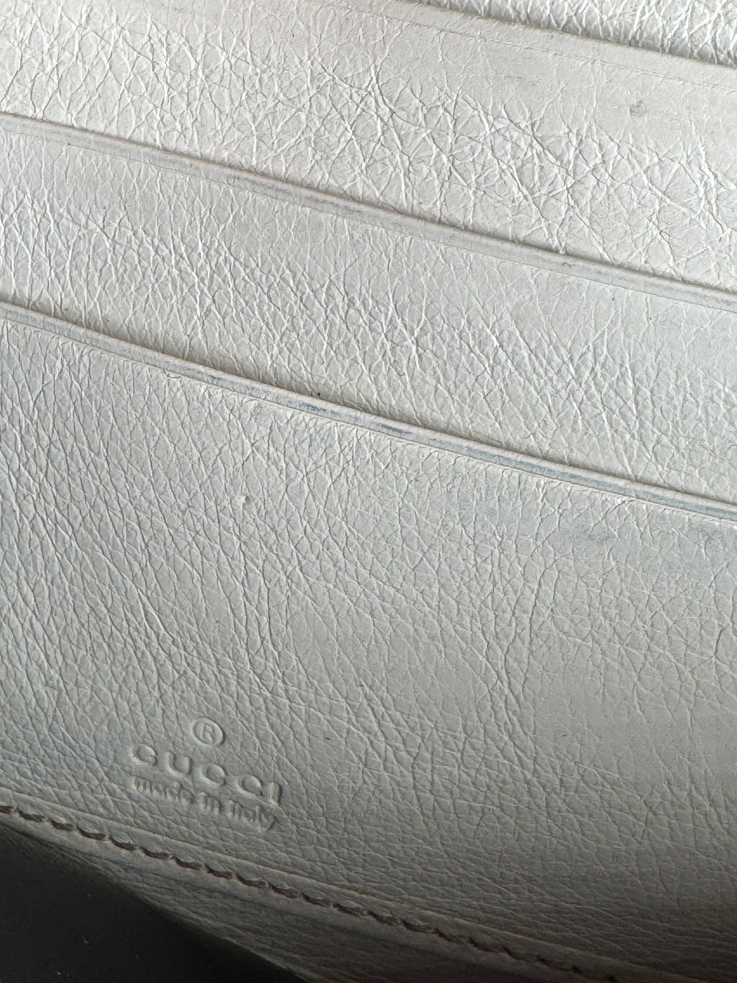 Vintage Gucci Leather Monogram Wallet white