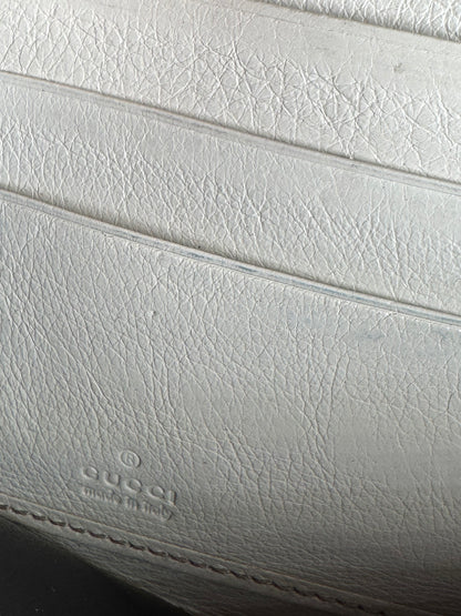 Vintage Gucci Leather Monogram Wallet white