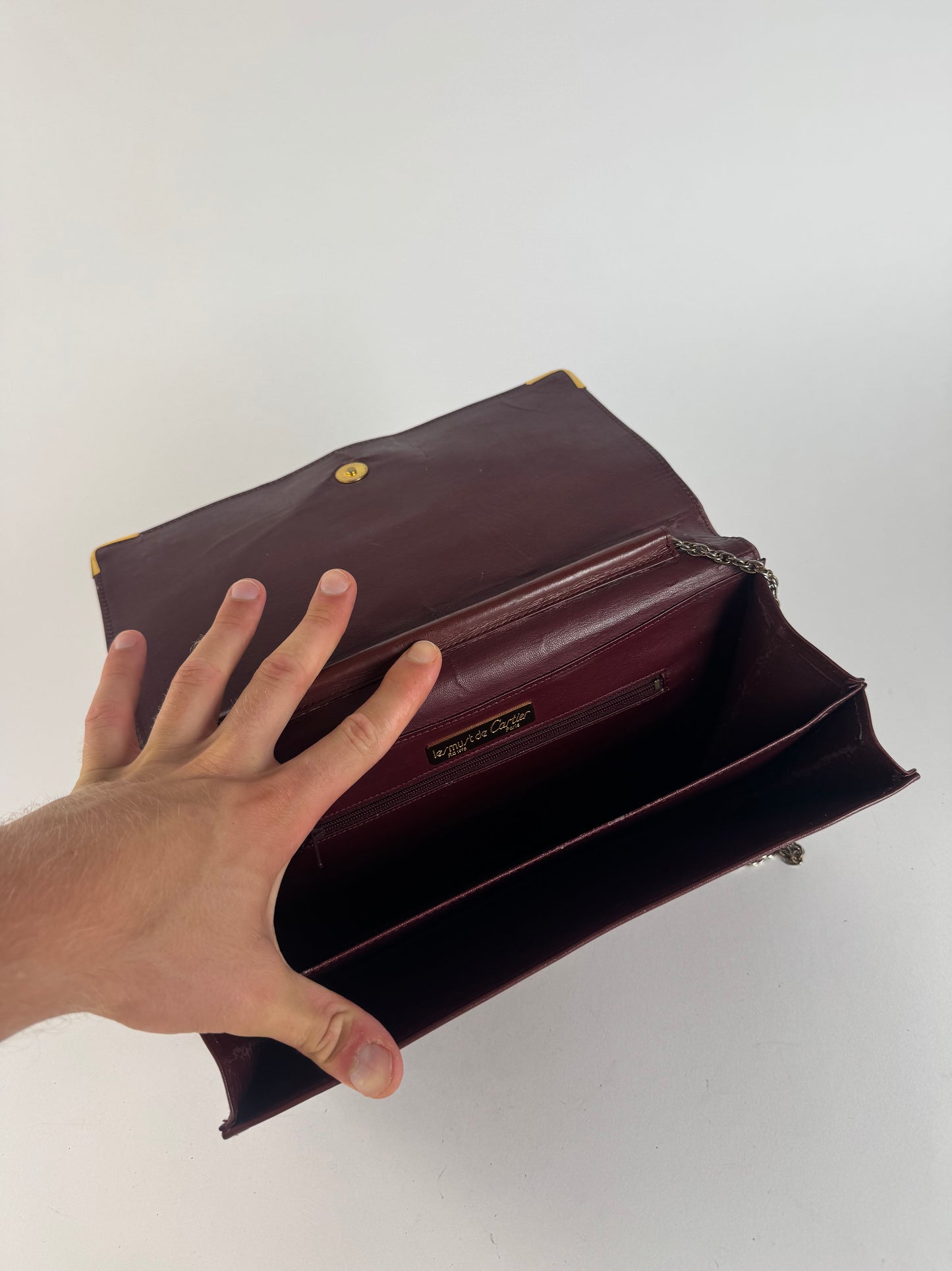 Vintage Cartier Leather Bag Burgundy