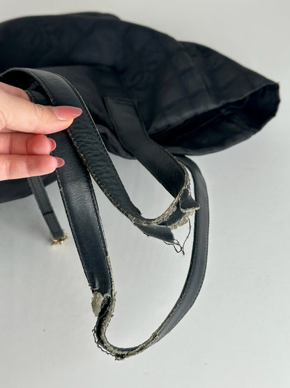 Vintage Chanel Canvas Monogram shopper black