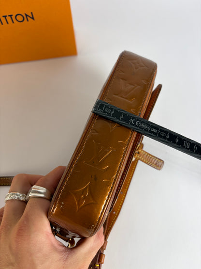 Vintage Louis Vuitton Monogram Vernis Patent Crossbody Bag Late 1990s Brown
