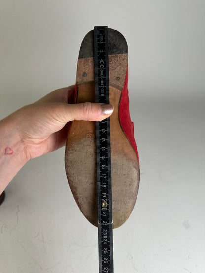 Vintage Gucci Suede Loafers Red Gold EU36