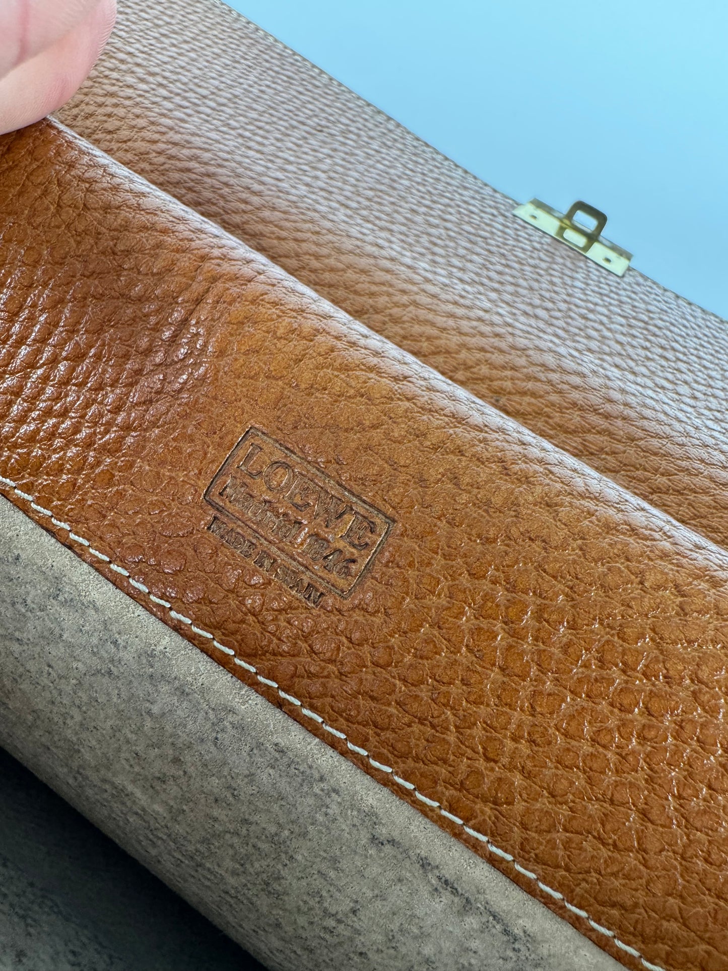 Vintage Loewe Madrid Leather Clutch Brown