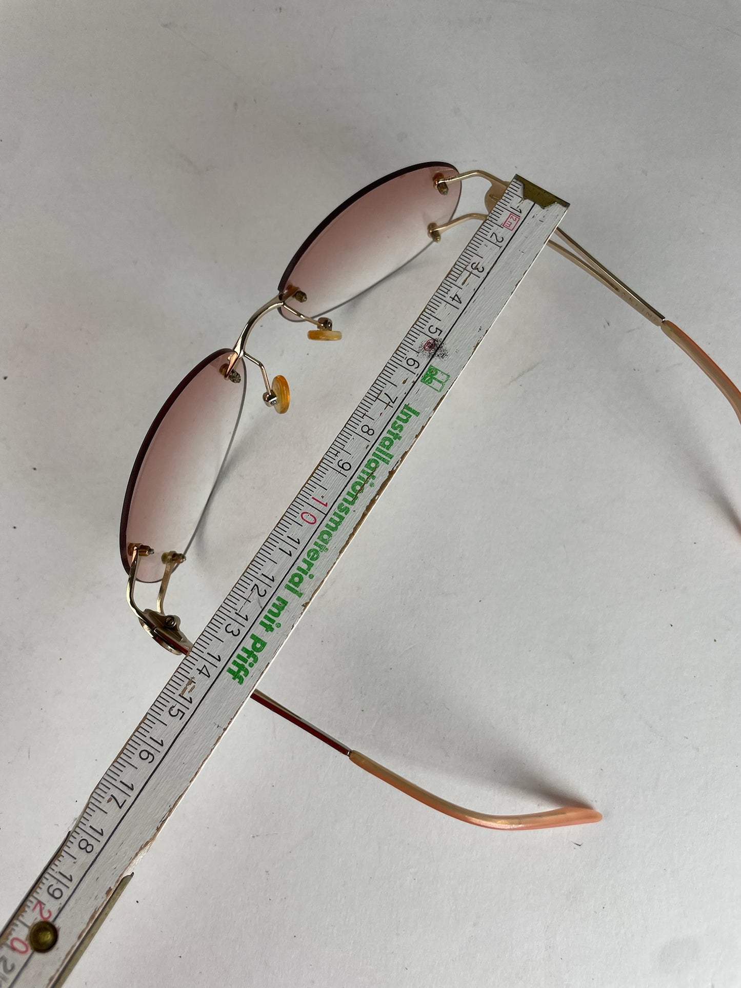 Vintage Celine Paris Rimless Sunglasses Pink