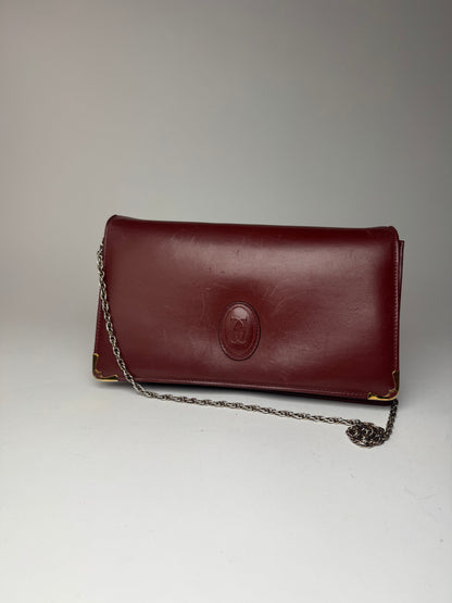 Vintage Cartier Leather Bag Burgundy