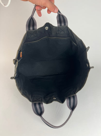 Vintage Hermes Canvas Tote Bag black Grey