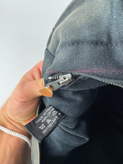 Vintage Hermes Canvas Tote Bag black Grey