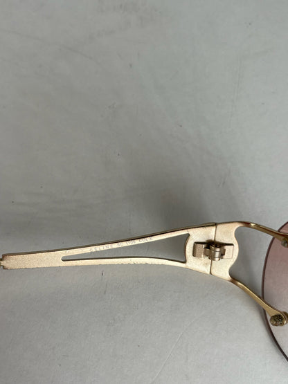Vintage Celine Paris Rimless Sunglasses Pink