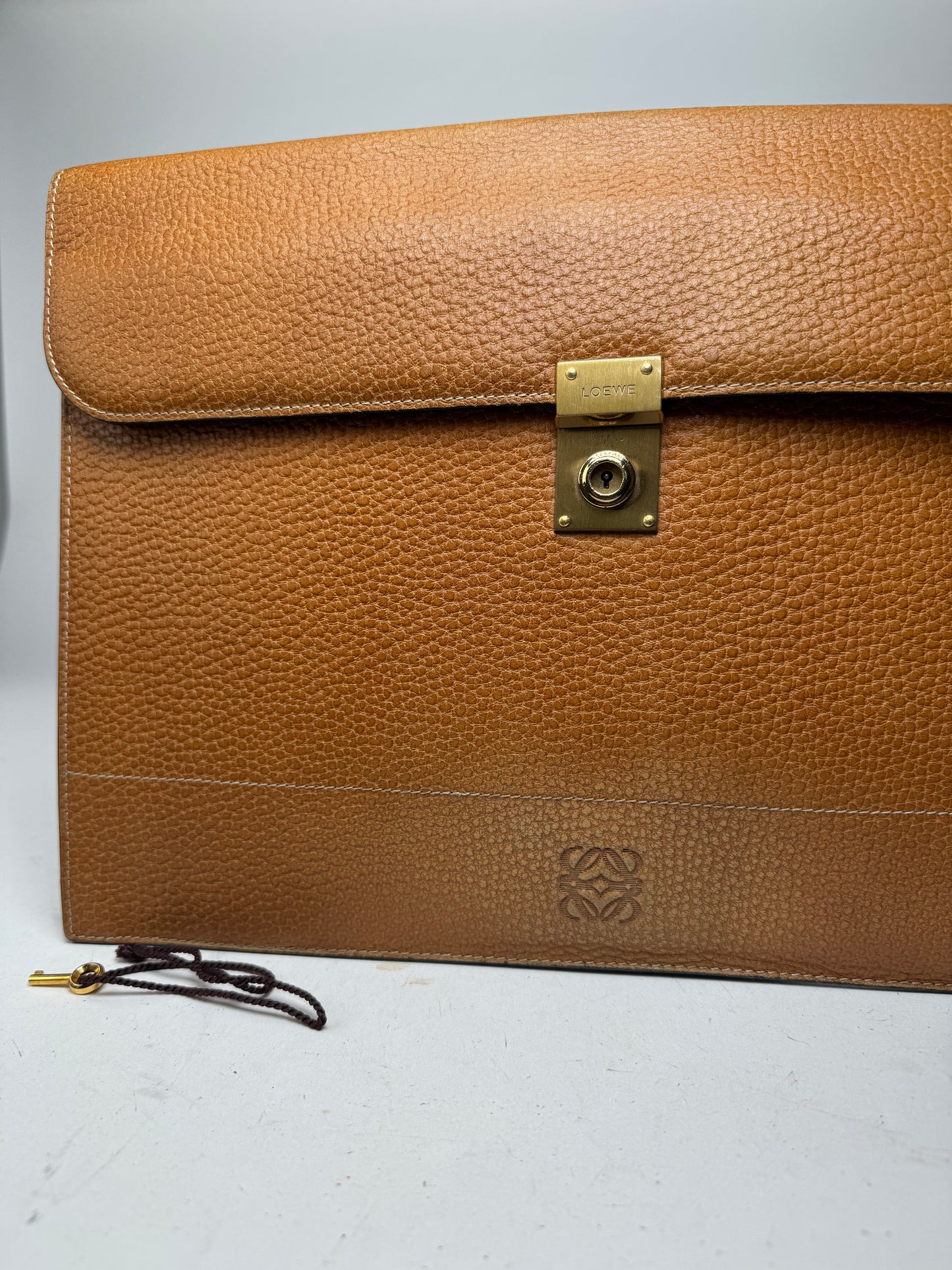 Vintage Loewe Madrid Leather Clutch Brown