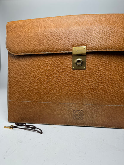 Vintage Loewe Madrid Leather Clutch Brown