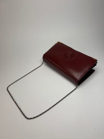 Vintage Cartier Leather Bag Burgundy