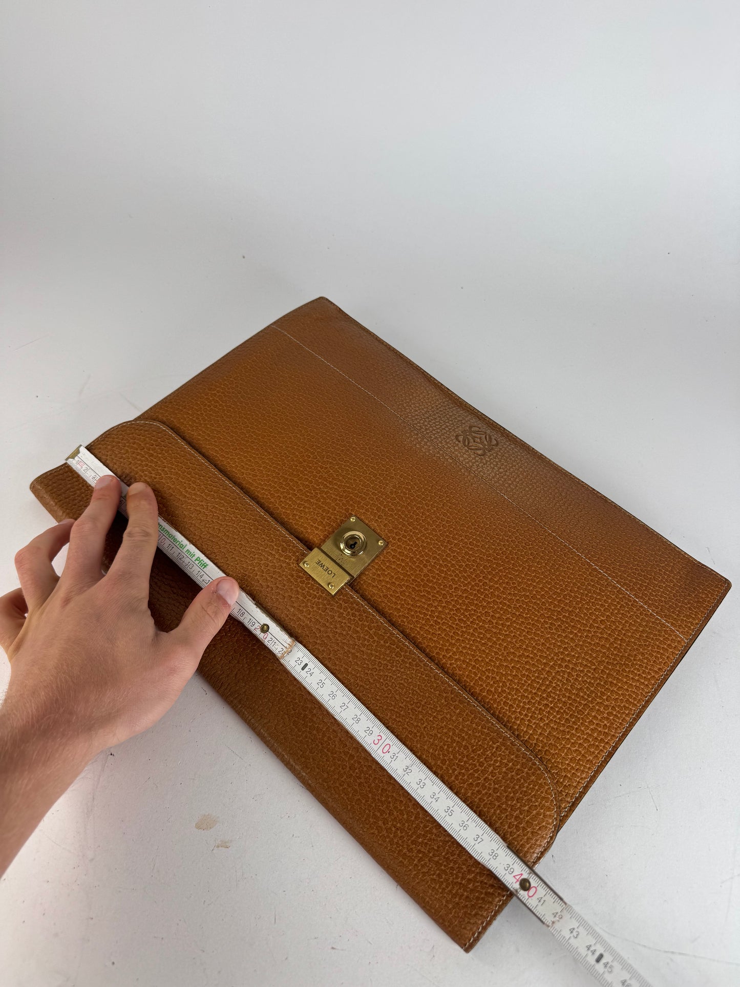 Vintage Loewe Madrid Leather Clutch Brown