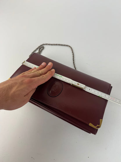 Vintage Cartier Leather Bag Burgundy