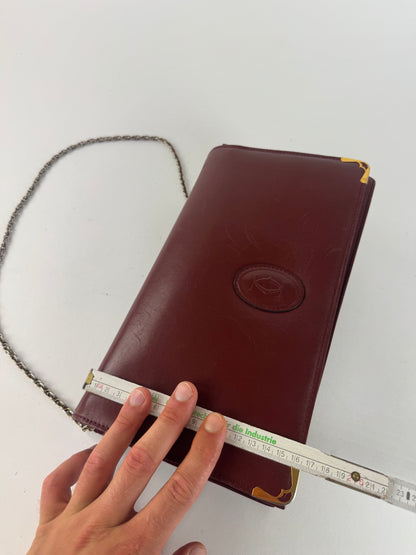Vintage Cartier Leather Bag Burgundy