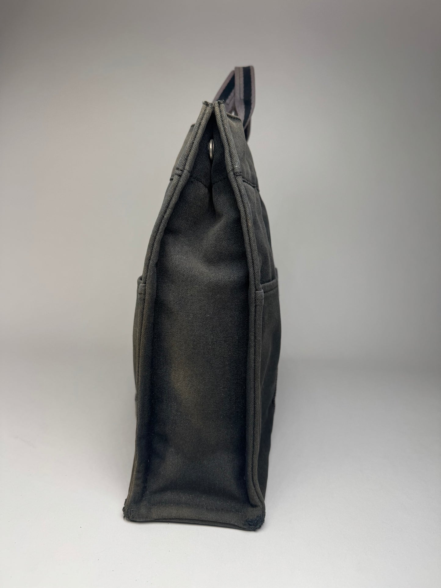 Vintage Hermes Canvas Tote Bag black Grey